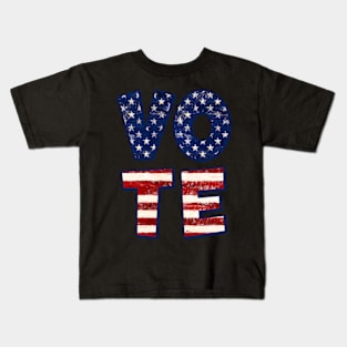 Vote Trump - Election Day Patriotic Rustic American Flag Kids T-Shirt